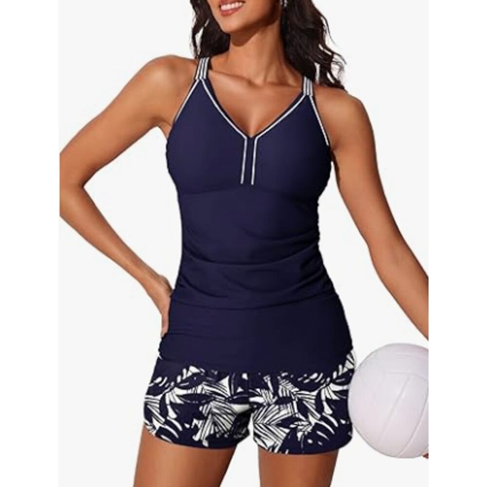 Summer Mae Women's 12 Tankini Bathing Suit with Sporty Pockets Boy Shorts G21-20
